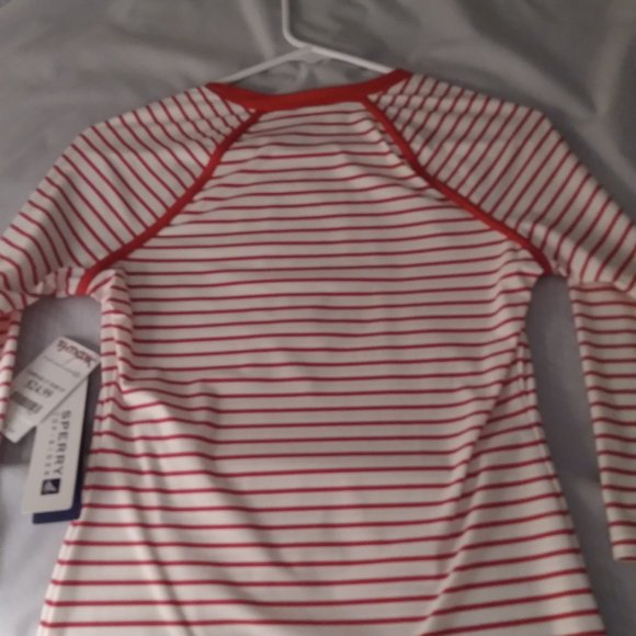 Sperry red stripe stretch fabric ls top - Picture 2 of 6